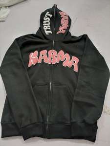 Sudadera con capucha de alta calidad 100% algodón, personalizada, con cremallera completa, con estampado digital y parches, transpirable, para hombre, para invierno - Product Image 2