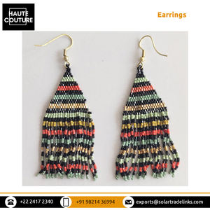 Diseño de moda Tiras multicolores Delicas Miyuki Beads Made 6cm de largo Pendientes ligeros para mujer Disponibles en cantidad a granel - Product Image 2