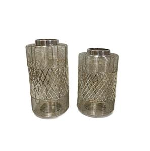 เชิงเทียนสำหรับตกแต่งบ้านทำจากเหล็กทอสีน้ำตาล - Product Image 6