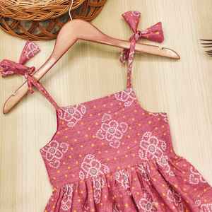 Conjunto de Kurti y Pantalón Largo Rosa, Estilo Étnico, Completamente Cosido, para Niñas, Marca Shoryam |   Traje Indo-Occidental para Fiestas Infantiles - Product Image 3