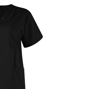 Uniforme Médico Cómodo con Cuello en V para Mujer, Uniforme de Enfermera Quirúrgica de Hospital, Color Negro, Suave y Lavable - Product Image 6