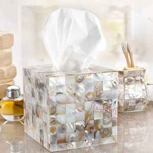 Boîte à mouchoirs en incrustation d'os de luxe MOP Accueil Hôtel Table décorative Accessoires Prix bon marché - Product Image 1