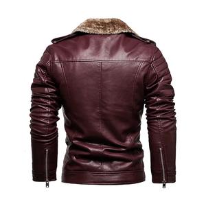 Vente en gros Automne Hiver Grande Taille 8XL Vestes en cuir pour hommes Veste en cuir PU décontractée en faux cuir avec fermeture éclair de couleur unie - Product Image 1