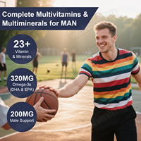 Gummies Vitahealthy avec multivitamines aux saveurs de fruits pour soutenir l'énergie, l'immunité et le bien-être quotidien Gummies multivitaminés pour hommes
