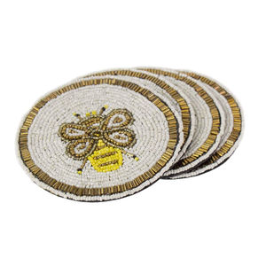 Posavasos con cuentas hecho a mano con elegante motivo de abeja, perfecto para Decoración de mesa, hora del té y regalos reflexivos - Product Image 5