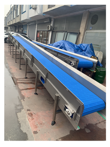 Cinta transportadora modular vertical para transporte de alimentos con estructura de acero inoxidable y banda de plástico resistente al calor - Product Image 2