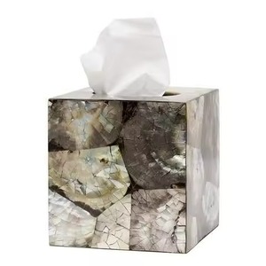 Square Shape MOP Modern Napkin Box <b>Tissue</b> Holder Table Top Decorative - Product Image 1
