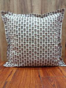 Housse de coussin en lin 100% imprimé à la main, traditionnel, luxueux, écologique, uni, devant assorti au dos, pour la maison - Product Image 3