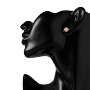 Boucles d'oreilles indiennes plaqué or hypoallergéniques en zircon cubique blanc rubis bijoux percés pour femmes - Product Image 2