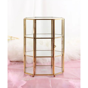 Innovador Mini marco de metal armario de almacenamiento de vidrio cajas de joyería en miniatura para maquillaje y accesorios de joyería - Product Image 5