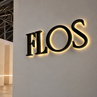 Enseigne LED personnalisée pour entreprise, lettres de logo rétroéclairées en acier inoxydable 3D et acrylique pour la publicité en magasin, intérieur et extérieur