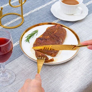 ชุดเครื่องใช้บนโต๊ะอาหารทำจากสเตนเลสสตีลสีทองสุดหรูทันสมัยทันสมัย - Product Image 5