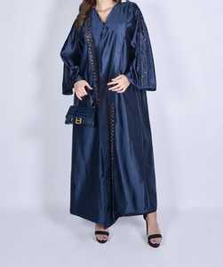 2025 Custom Made Women's Linen Abayas High Quality SOLID Color Breathable Modest Casual Style XS Low Price MOQ OEM <b>Supply</b> Silk - Product Image 3