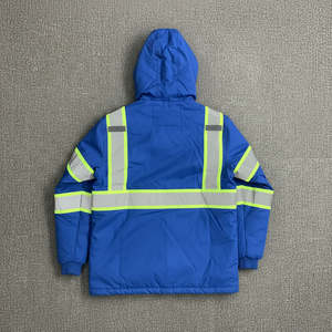 Chaqueta de Seguridad Reflectante de Alta Visibilidad 100% Poliéster con LED Intermitente EN ISO 20471 Clase 2 Impermeable con Múltiples Bolsillos Chaqueta de Dos Tonos - Product Image 4