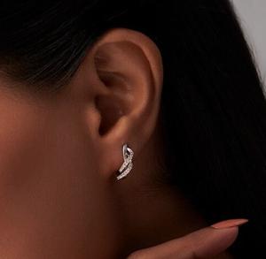 Lab Grown Diamond Studs 14K Pendientes de oro sólido amarillo Regalos de aniversario Lab Diamond Solitaire Pendientes F Color VS1 Claridad - Product Image 3