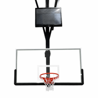 Panier de basket électrique hydraulique d'intérieur, monté au plafond, avec structure en acier, fibre de verre et fonte, qualité événementielle