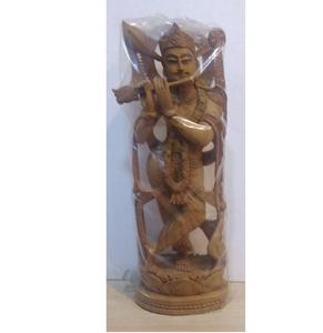 Statue spirituelle artisanale en bois de Saraswati, décoration traditionnelle divine pour la maison, cadeau pour salle de méditation - Product Image 4