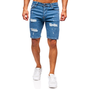 Best Selling Summer Streetwear Straight Custom Jorts <b>Baggy</b> Style Distressed Washed Denim <b>Shorts</b> <b>Men</b> - Product Image 1