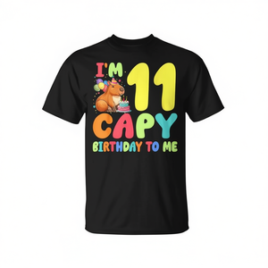 Maglietta per il 11° Compleanno di Capibara: Celebra con Stile il 11° Compleanno con una Maglietta Promozionale Personalizzabile - Product Image 2