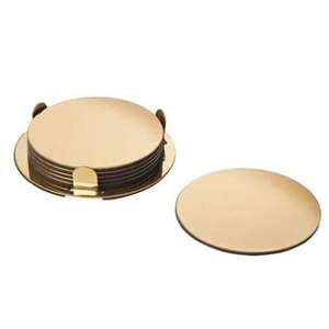 Dessous de verre élégant en métal doré avec finition de luxe idéal pour les mariages d'occasions spéciales et les réunions de famille festives - Product Image 6