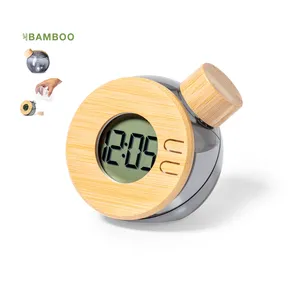 Reloj de escritorio Graox de bambú, gadgets ecológicos - Product Image 1