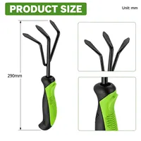 Fourche de jardin à 3 dents en acier au carbone A3 avec poignée ergonomique en PP TPR souple 290 mm
