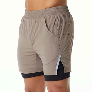 Pantalones Cortos Deportivos Casuales para Hombre, Cintura Media, Secado Rápido, Transpirables, Ligeros, para Gimnasio, Fitness, Running, Entrenamiento, con Cierre Lateral - Product Image 1