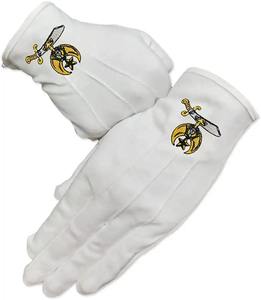 Gants de couleur blanche brodés en 100% coton fabriqués par des professionnels - Product Image 5