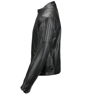 แจ็คเก็ตหนัง PU แบบกำหนดเองจากผู้ผลิตสำหรับผู้ชาย แจ็คเก็ตมอเตอร์ไซค์ฤดูหนาว ดีไซน์ซิปใหม่ทันสมัย ลายหนังจระเข้ - Product Image 4