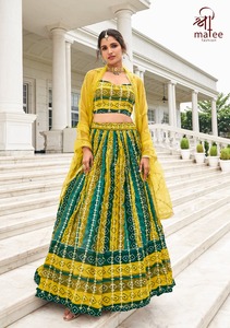LATEST DESIGNER FAUX GEORGATTE DIGITAL PRINT <b>LENGHA</b> CHOLI - Product Image 5