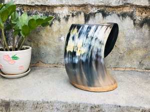 Taza de cuerno hecha a mano única, vajilla ecológica rústica natural, taza elegante duradera, perfecta para café, té, whisky, hogar - Product Image 2