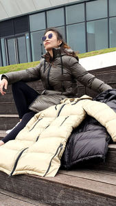 Veste d'hiver pour femmes manteau oversize Patch personnalisé coupe-vent à capuche détachable veste chaude longue bouffante - Product Image 6