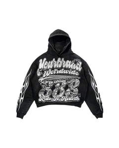 DTG สเวตเตอร์สำหรับผู้ชายมีฮู้ดพิมพ์ลาย DTF สไตล์วินเทจ็อกเกอร์สองชิ้นแบบกำหนดเองสำหรับฤดูหนาว - Product Image 4