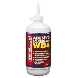 Adhésif polyuréthane monocomposant sans solvant Saratoga W.D4 pour le bois, résistant aux hautes températures et à l'eau, colle liquide - Product Image 1