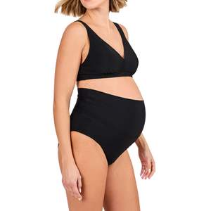 Womens Custom Wholesale Summer Solid Pattern Maternity Yoga Set Slim <b>Fit</b> Clothing Belly Support Short Length Yoga Shorts - Product Image 1