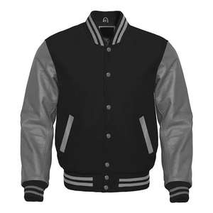 100% cuero original de alta calidad mangas de cuero personalizadas Letterman College CollegeBaseballjacket para hombres - Product Image 2