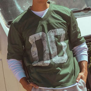 Venta al por mayor Streetwear Soccer Wear Custom Oversized Screen Printed Shirts Baseball Boxy American Mesh Football Jersey para hombres - Product Image 6