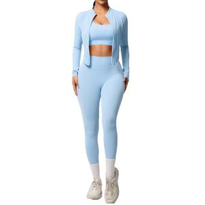 Conjunto de Yoga Deportivo Personalizado para Mujer, Otoño, Sin Costuras, Transpirable, Cómodo y Ligero, Sujetador Deportivo y Leggings - Product Image 1