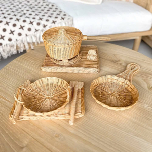 Juego de cocina de ratán tejido a mano de Vietnam, embalaje personalizado de Color Natural, juguetes para bebés y niños, decoración, juguetes al por mayor, regalos de cumpleaños para niños - Product Image 1