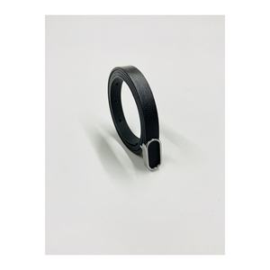 Imported Oval <b>Silver</b> <b>Buckle</b> Thin <b>Belt</b>, Trouser <b>Belt</b>, Shirt <b>Belt</b>, Jacket <b>Belt</b> - Black-<b>Silver</b> - Product Image 5