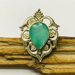 Anillo de ónix verde de diseño Vintage, ajuste de bisel de plata de ley 925, joyería de fiesta para mujer para compromiso de aniversario de boda - Product Image 1