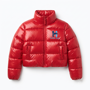 Bubble Puffer Winter Warm Hooded <b>Jacket</b> Women Fashion <b>Cropped</b> Coats Long Sleeve Outerwear Zipper Casual Parkas Padded Coat - Product Image 4