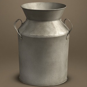 Lata de leche de metal galvanizado estilo granja vintage con acabado clásico, perfecta para casas rústicas, cocinas y decoración al aire libre - Product Image 3