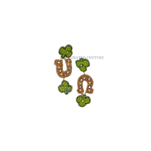 Boucles d'oreilles pendantes/clous en perles de rocaille AP CURATED COUTURE, vente chaude, designs personnalisés pour filles, vente en gros, sans nickel, faites à la main - Product Image 2