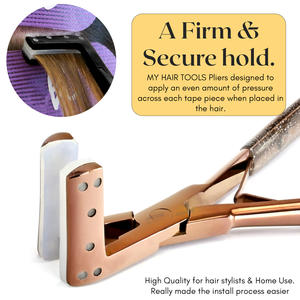 High Quality Tape-In <b>Hair</b> Extension Pliers Flat Narrow Jaw with Silicon <b>Padding</b> Lightweight Comfortable Rubber Grip 7-Inch - Product Image 3