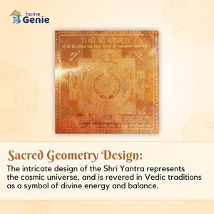 แผ่นศรียันตราทองแดง HOME GENIE รูปทรงเรขาคณิตศักดิ์สิทธิ์เพื่อความมั่งคั่งและรุ่งเรือง แผ่นศรียันตราเสริมพลังสำหรับบ้าน สำนักงาน และห้องบูชา - Product Image 5