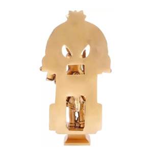 Lord Khandoba Laxmi <b>Statue</b> Brass Sculpture of Hindu Diety Khandoba on Horse with Sword - Product Image 3