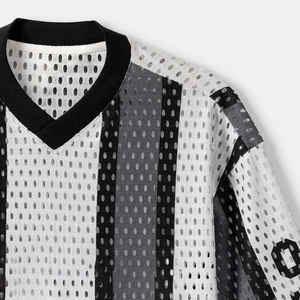 Nueva llegada de alta calidad 100% algodón camisetas de malla de gran tamaño para hombres Color sólido camisetas de verano estampado personalizado de secado rápido - Product Image 6