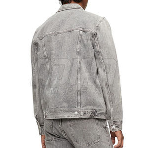 แจ็กเก็ตยีนส์สำหรับผู้ชายเสื้อแจ็กเก็ตยีนส์แบบลำลองผ้าคอตตอนออกแบบโลโก้ด้านหน้า - Product Image 2