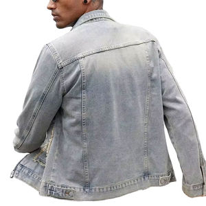 Veste en jean décontractée pour homme, coupe slim, en coton, à la mode, avec boutons, effet délavé, coupe-vent, respirante, en gros, marque privée - Product Image 3